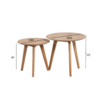 Šoniniai staliukai HELENA 2 vnt. rinkinys D40xH40cm, D50xH45cm, ąžuolas - Image 2