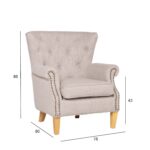 Fotelis HOLMES 78x80xH86cm, smėlio spalvos - Image 2