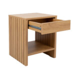 Naktinis staliukas SUNNY su stalčiumi 40x40xH50cm, melamino ąžuolas - Image 5