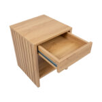 Naktinis staliukas SUNNY su stalčiumi 40x40xH50cm, melamino ąžuolas - Image 2