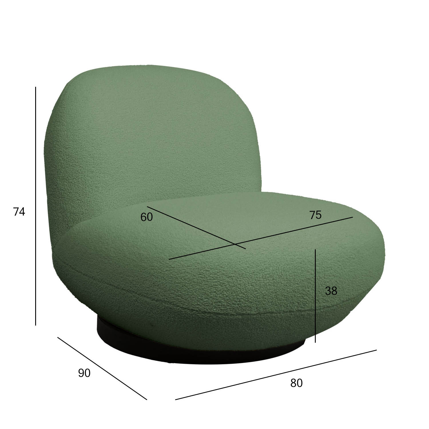 20252_01 Laisvalaikio kėdė PAMELA žalia - Image 1