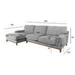 Kampinė sofa BASIL LC, pilka - Image 6