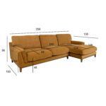 Kampinė sofa BASIL RC, tamsiai geltona - Image 6