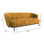 Sofa GEMALA 2,5 sėdimos vietos, geltona - Image 6