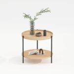 Kavos staliukas CINDY D50xH45cm, melamino ąžuolas - Image 2