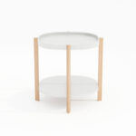 Šoninis staliukas NORAH 50x50xH55cm, baltas - Image 2