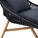 Sodo baldų komplektas HELSINKI 2 stalai, sofa, 2 kėdės, juodos spalvos