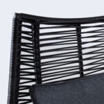 Sodo baldų komplektas HELSINKI 2 stalai, sofa, 2 kėdės, juodos spalvos - Image 4