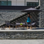 Sodo baldų komplektas HELSINKI 2 stalai, sofa, 2 kėdės, juodos spalvos - Image 9