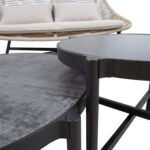 Sodo baldų komplektas HELSINKI 2 stalai, sofa, 2 kėdės, smėlio spalvos - Image 5