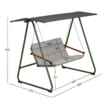 Sodo sūpynės MASSIOM 2-vietės, žalios spalvos - Image 2