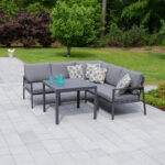 Sodo baldų komplektas ADRIAN stalas, kampinė sofa - Image 7