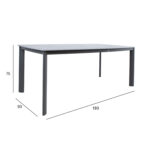 Stalas BEIDA 180x90xH75cm, pilkos spalvos - Image 4