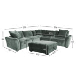 Kampinė sofa ir pufas DIVI mėtų žalumo - Image 9