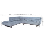 Kampinė sofa HASSO LC, sidabriškai pilka - Image 7