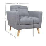 Fotelis KAILI pilkas - Image 7