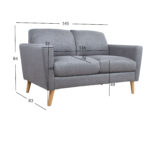 Sofa KAILI 2 vietų, pilka - Image 6
