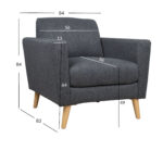 Fotelis KAILI tamsiai pilkas - Image 7