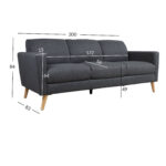 Sofa KAILI 3 vietų, tamsiai pilka - Image 7