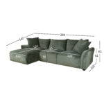 Kampinė sofa DIVI LC, mėtinė žalia - Image 7