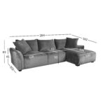 Kampinė sofa DIVI RC, pilka - Image 7