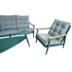 Sodo baldų komplektas CAVINE stalas, sofa ir 2 kėdės, žalias - Image 4