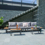 Sodo baldų komplektas MALTA modulinė sofa, 2 stalai - Image 18