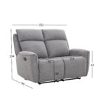 Sofa MAREN, dviejų vietų, su rankiniu mechanizmu, pilka - Image 7