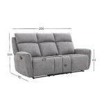 Trivietė sofa MAREN su rankiniu mechanizmu, pilka - Image 6