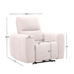 Atlošiamas krėslas MATIAS su elektriniu mechanizmu, šviesios smėlio spalvos - Image 12