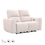 Dvivietė sofa MATIAS su elektriniu mechanizmu, šviesios smėlio spalvos - Image 2