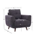 Fotelis STEVE tamsiai pilkas - Image 7