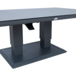 Stalas TOMSON 150x90xH52-75cm, tamsiai pilkos spalvos, su stiklo stalviršiu - Image 7