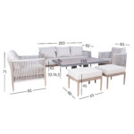 Sodo baldų komplektas MEDINA 6 dalių, smėlio spalvos - Image 7