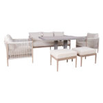 Sodo baldų komplektas MEDINA 6 dalių, smėlio spalvos - Image 2