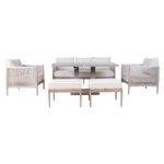 Sodo baldų komplektas MEDINA 6 dalių, smėlio spalvos - Image 3