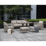 Sodo baldų komplektas MEDINA 6 dalių, smėlio spalvos - Image 9