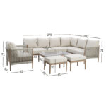 Sodo baldų komplektas MEDINA 5 dalių, smėlio spalvos - Image 8