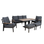 Sodo baldų komplektas PARKER 6 dalių, pilkos spalvos