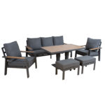 Sodo baldų komplektas PARKER 6 dalių, pilkos spalvos - Image 2