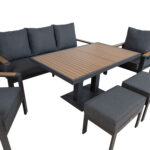 Sodo baldų komplektas PARKER 6 dalių, pilkos spalvos - Image 6