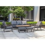 Sodo baldų komplektas PARKER 6 dalių, pilkos spalvos - Image 4