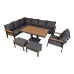 Sodo baldų komplektas PARKER 5 dalių, pilkos spalvos - Image 5