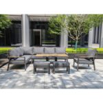 Sodo baldų komplektas PARKER 5 dalių, pilkos spalvos - Image 3