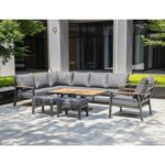 Sodo baldų komplektas PARKER 5 dalių, pilkos spalvos - Image 4