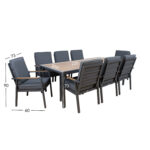 Sodo baldų komplektas PARKER stalas ir 8 kėdės - Image 7