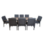 Sodo baldų komplektas PARKER stalas ir 8 kėdės - Image 5