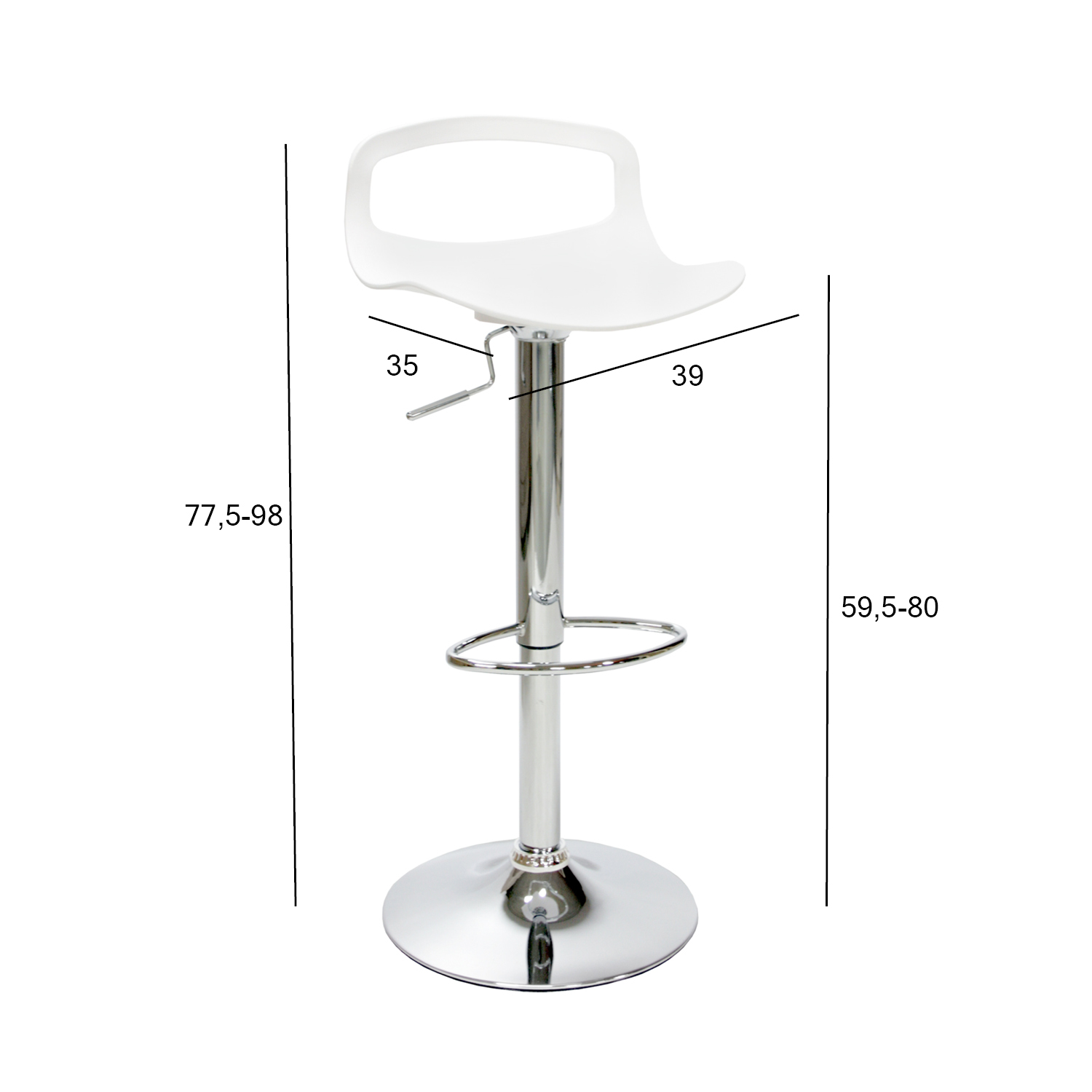 27752_01 Baro kėdė ANDY balta - Image 1