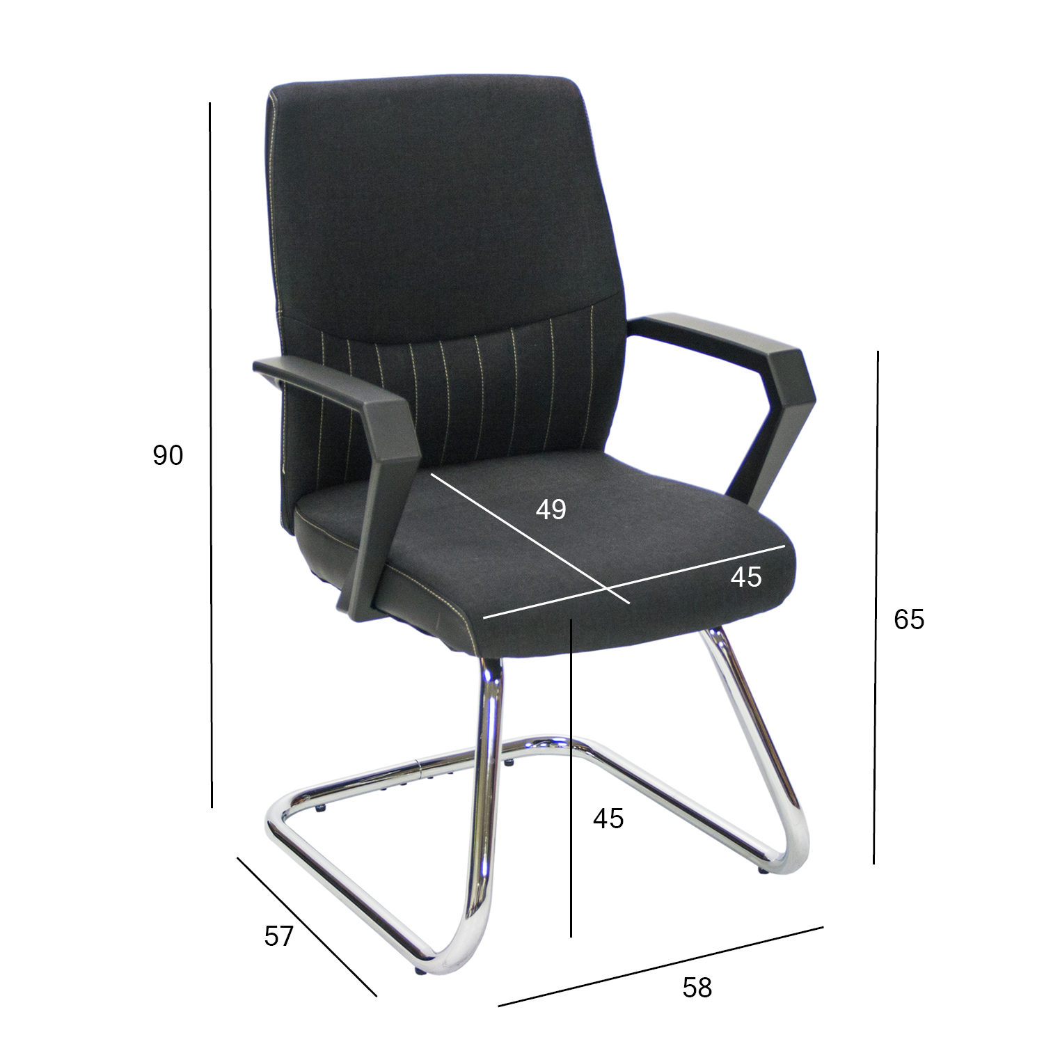 27943_01 Svečių kėdė ANGELO juoda - Image 1