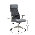 Darbo kėdė ELMER pilka / juoda - Image 11